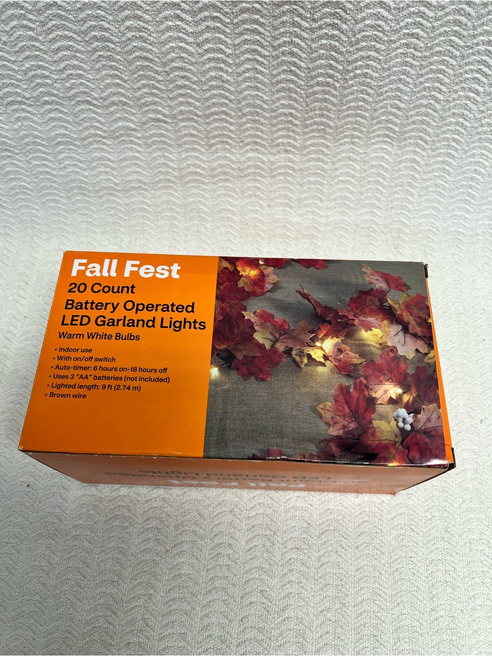fall fest / 20 ct battery operated LED garland warm white lights